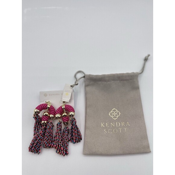 Kendra Scott Earrings Women Pink Masie Statement Tassel Drop Periwinkle NWT